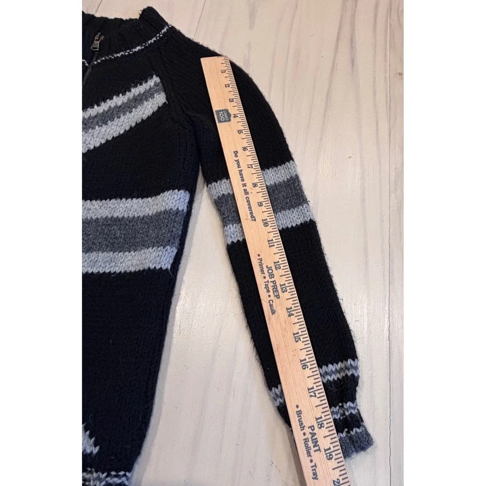 United Colors of Benetton Union Jack Zip Up Sweater Black Gray Britpop Y2K punk